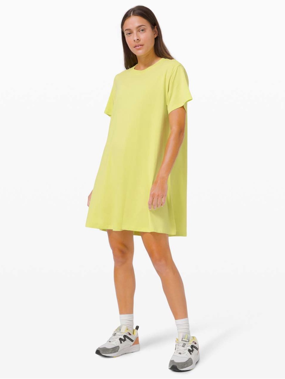 Lululemon All Yours Tee Dress- Lemon Vibe Yellow Short Sleeve Cotton T-Shirt
